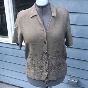Vintage button front blouse size 14 Alfred Dunner